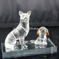 Promotionnel top qualité à la mode cristal verre animal figurines décoration chien verre artisanat